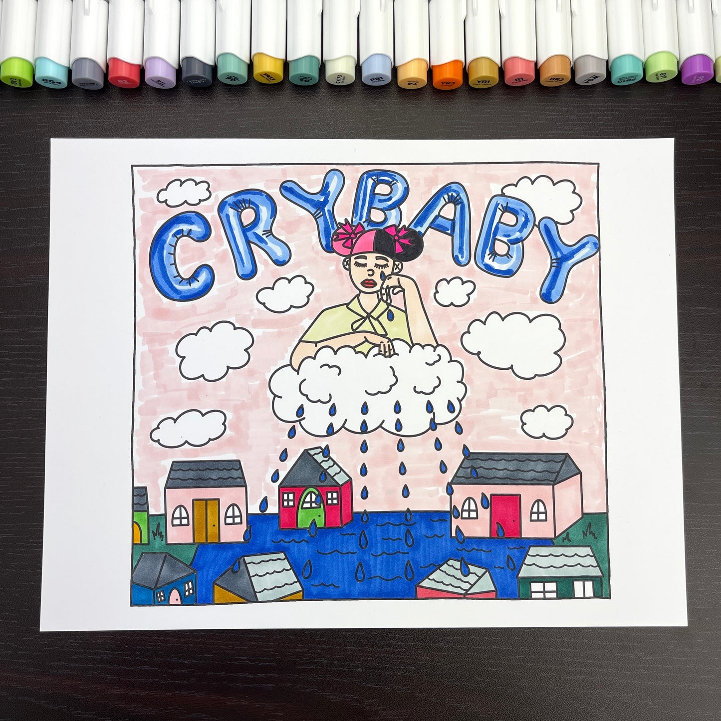 CRY BABY - DIGITAL DOWNLOAD COLORING PAGE