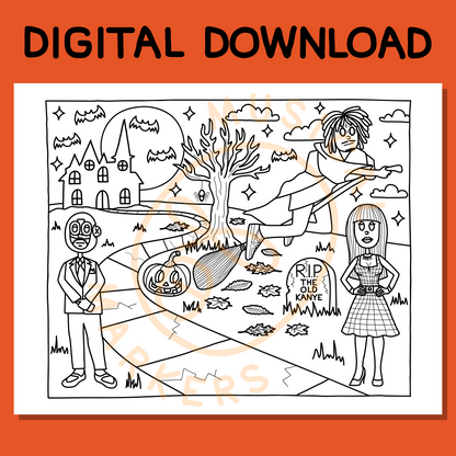 HALLOWEEN - DIGITAL DOWNLOAD COLORING PAGE