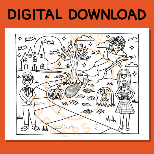 HALLOWEEN - DIGITAL DOWNLOAD COLORING PAGE